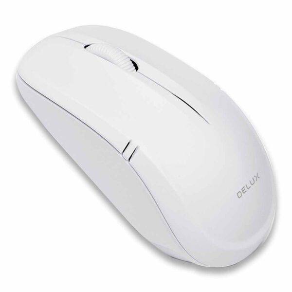 Mouse Inalambrico Marca Delux  Modelo M136GX Blanco