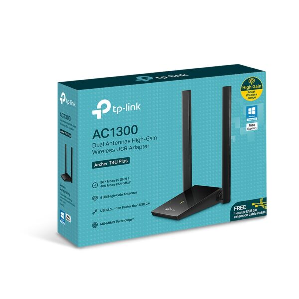 Adaptador Usb Inalámbrico Ac1300  Archer T4u Plus - Imagen 5